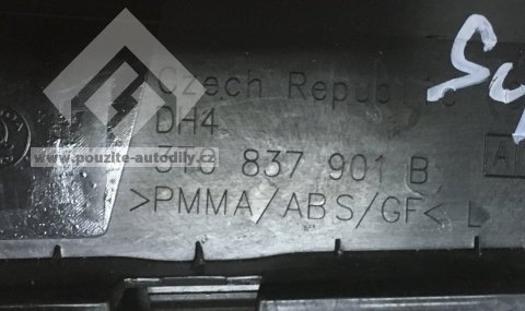 Vnější panel B sloupku 3T0837901B, levé přední dveře Škoda