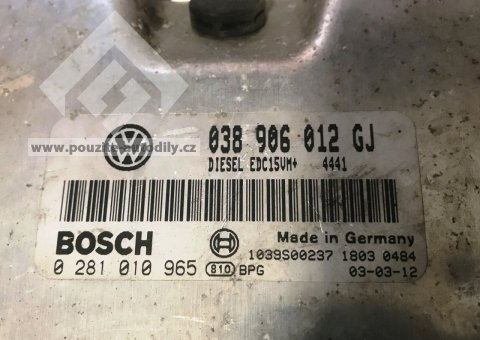 Řídící jednotka motoru Škoda 038906012GJ, Bosch 0281010965