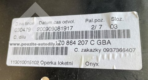 1Z0864207C Loketní opěrka Škoda Octavia II 1Z, Yeti 5L