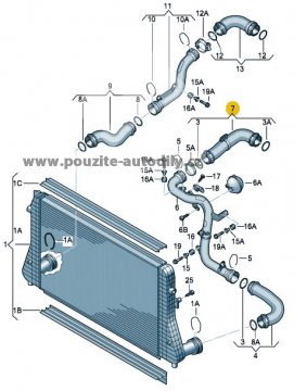 1K0145838C / 1K0145838N Hadice tlaková VW, Audi, Škoda, Seat