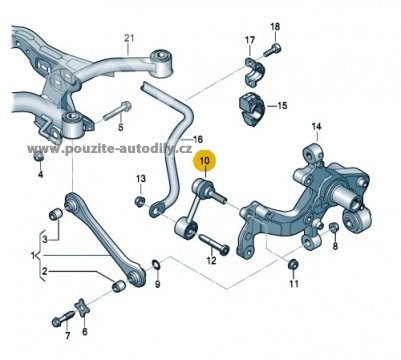 Tyč spojovací stabilizátor vzadu, Škoda 1K0505465J