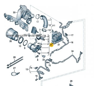 Nový Chladič zpětného vedení spalin 04L131512D + klapka 04L131501C