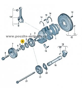 Rozvodové kolo motor 1,2, AWY, BMD Škoda Fabia 03E105209L