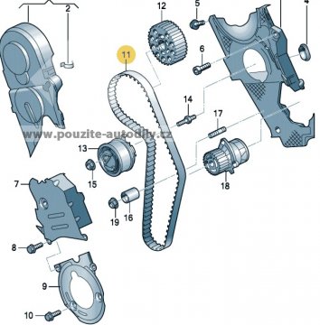 Rozvodový řemen DAYCO Z=120, originál VW 038109119S