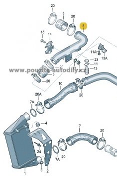 Tlaková trubka vzduchová 8D0145840S, Škoda Superb