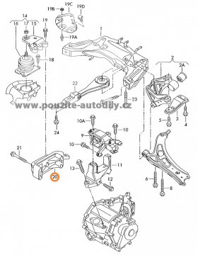 Držák 036199275AB vpravo Škoda Fabia 6Y