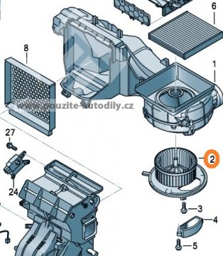 Ventilátor topení 5Q1819021B Škoda