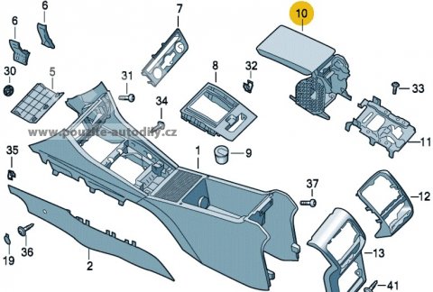 Loketní opěrka 3V0864207 Škoda Superb III 3V