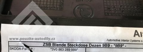 Krytka spínače vzadu 3V0863289 Škoda Superb III