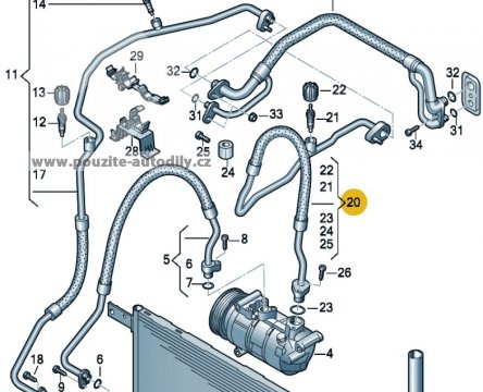 Hadice, trubka klimatizace 5Q0820743M Audi