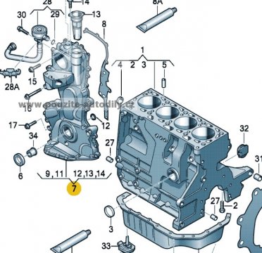 Kryt rozvodu 03C109210G, 03C109211G motor 1,6FSi BLF Octavia
