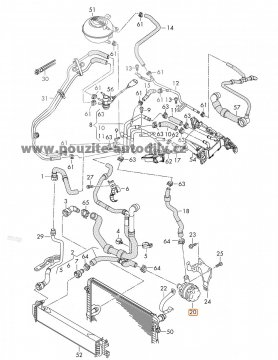 Přídavné vodní čerpadlo 04L965567A Škoda, Bosch 0392024006