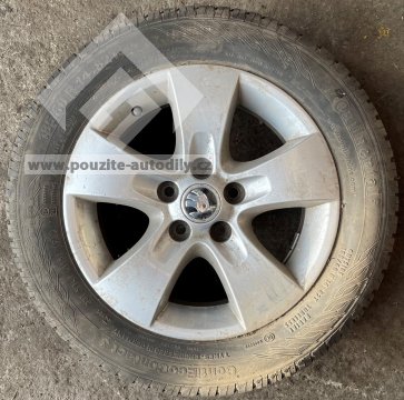 5J0601025G Diskové kolo hliník Škoda ATIK 7ZS 6Jx14 ET37 + Pneu: Continental 185/60R14 ContiEcoContact 3