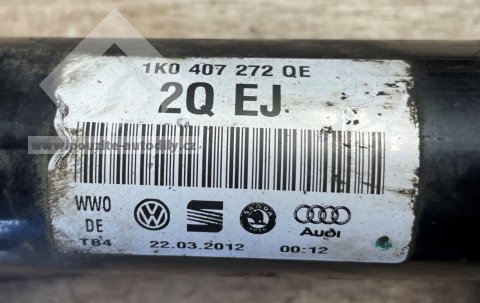 1K0407272QE Poloosa s homokinetickým kloubem pravá přední, VW, Audi, Škoda, Seat