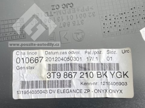 3T9867210BK YGK tapecírunk dveří pravý zadní ŠKODA Superb II 3T0 combi