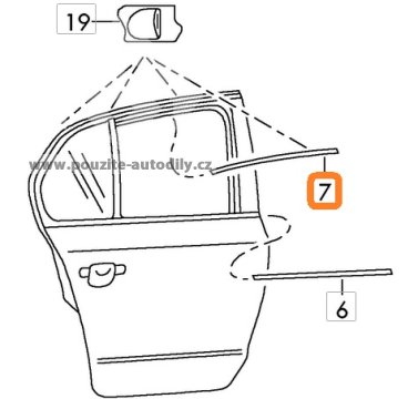 3T9839644A Ozdobná lišta zadních dveří - pravá Škoda Superb II 3T Kombi