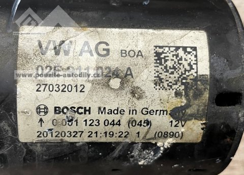 02E911024A, BOSCH 0 001 123 044 / 045 Startér 2.0 TDi VW, Audi, Škoda, Seat