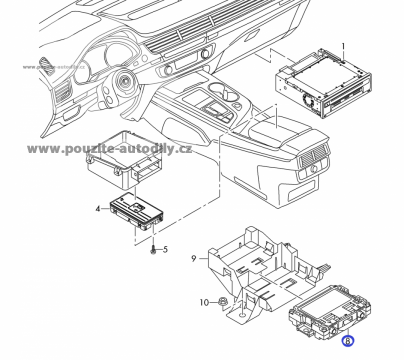 4M0035456A Zesilovač antény, 2-way Audi, Seat, Škoda