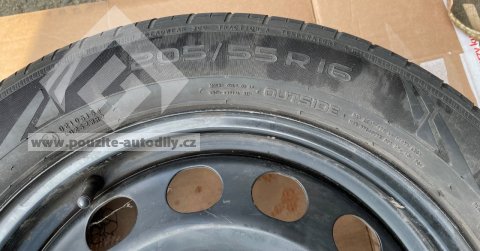 Ocelový disk 5Q0601027BQ 6,5Jx16 ET46 pneu Nokian Tyres Wetproof 205/55 R16 94W