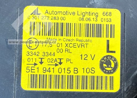 Dvojitý halogenový světlomet levý 5E1941015B LED Škoda Octavia 3 Nový