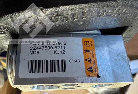 Výparník klimatizace 5Q1816105E + Expanzní ventil 5Q0816679B Škoda, VW, Audi, Seat